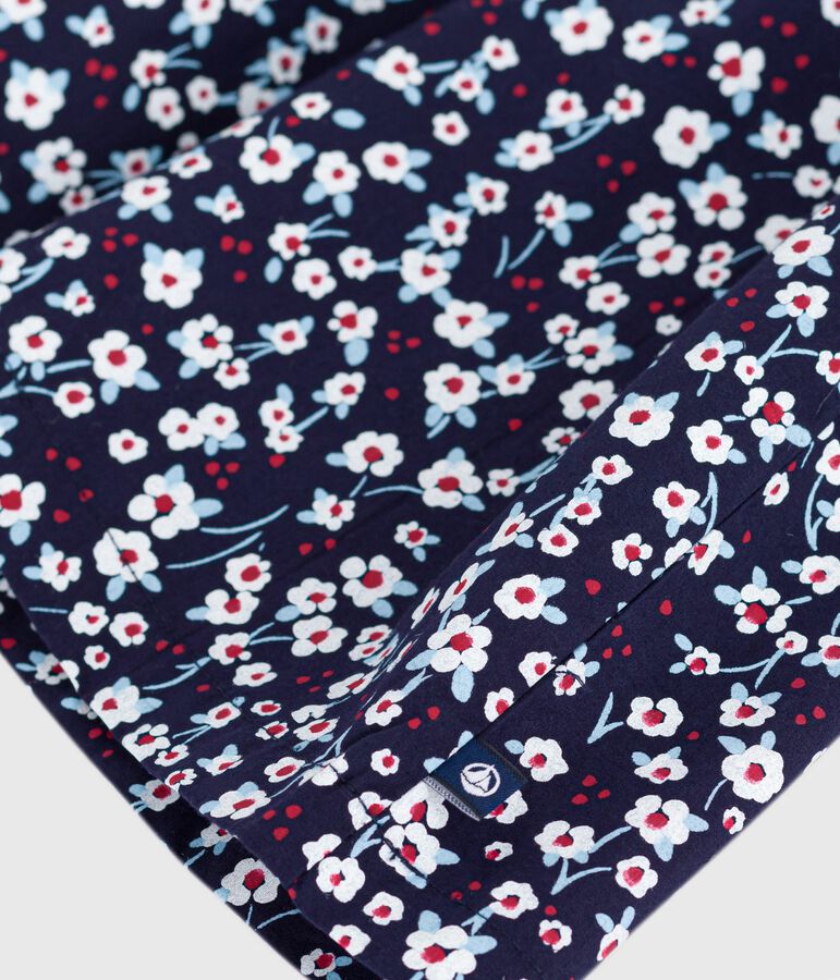 Lang&auml;rmeliges Kinder-Kleid aus Baumwolle blau/vielfarbig