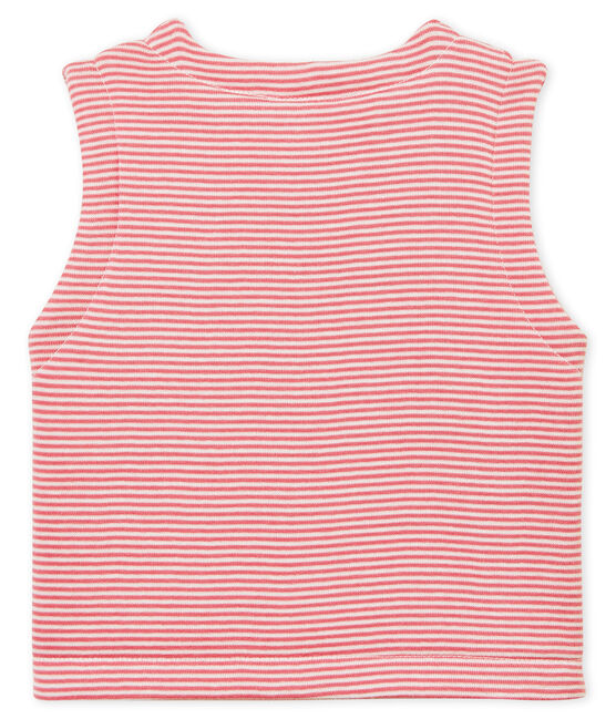 Ärmellose Baby Jungen Weste aus Rippstrick rosa CHEEK/weiss MARSHMALLOW