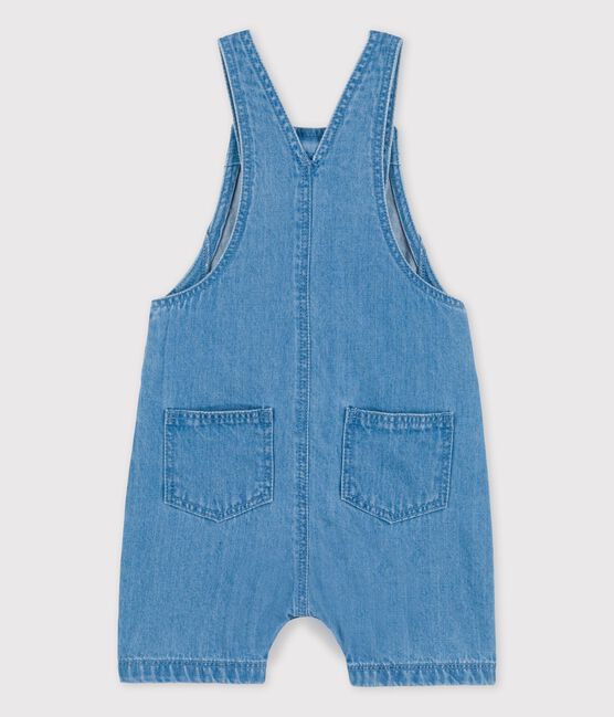 Kurze Baby-Latzhose aus leichtem Bio-Denim blau DENIM CLAIR