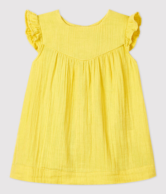 Baby-Kleid aus Bio-Baumwollgaze gelb ORGE