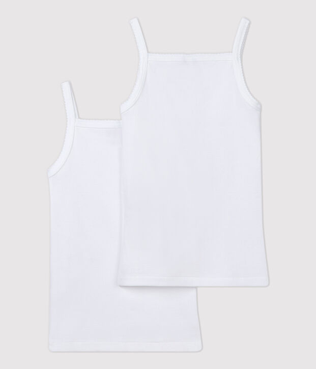 2er-Set wei&szlig;e Spaghetti-Tops f&uuml;r M&auml;dchen vielfarbig