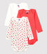 3er-Set langärmelige Baby-Bodys aus Bio-Baumwolle mit Blumenmuster für Mädchen