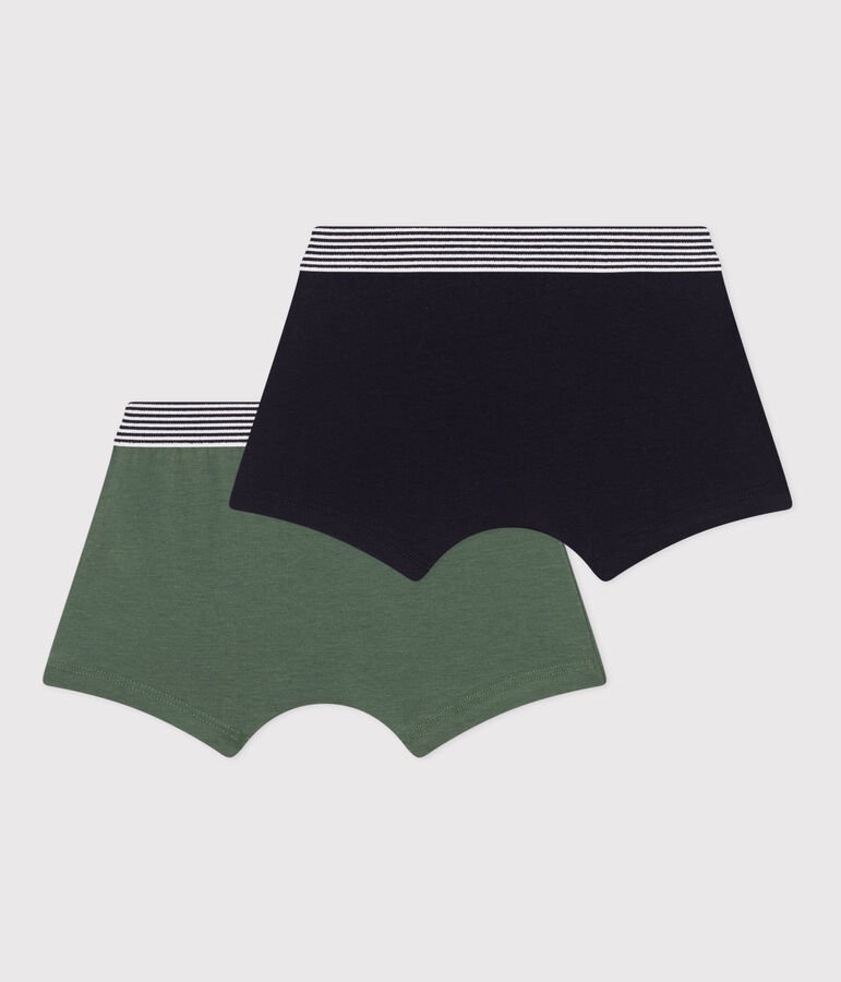 2er-Set Kinder-Boxershorts aus Baumwolle und Elastan vielfarbig