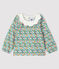 Langärmelige Baby-Bluse für Mädchen weiss MARSHMALLOW/weiss MULTICO