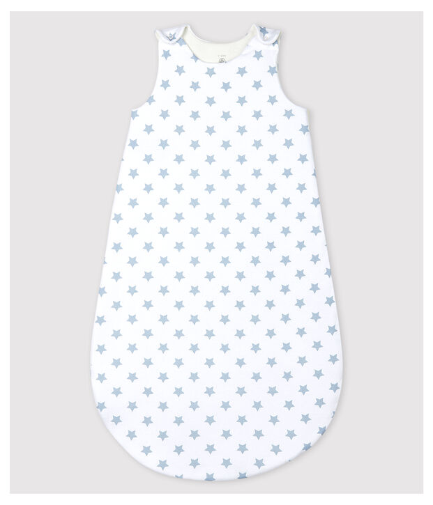 Babyschlafsack aus Baumwolle mit Sternmotiv weiss/grau