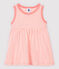 Ärmelloses gestreiftes Baby-Kleid für Mädchen rosa GRETEL/weiss MARSHMALLOW