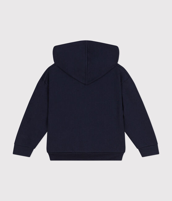 Kinder-Sweatshirt mit Reißverschluss und Kapuze aus Molton für Mädchen blau SMOKING