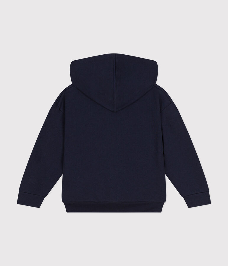 Kinder-Sweatshirt mit Rei&szlig;verschluss und Kapuze aus Molton f&uuml;r M&auml;dchen blau