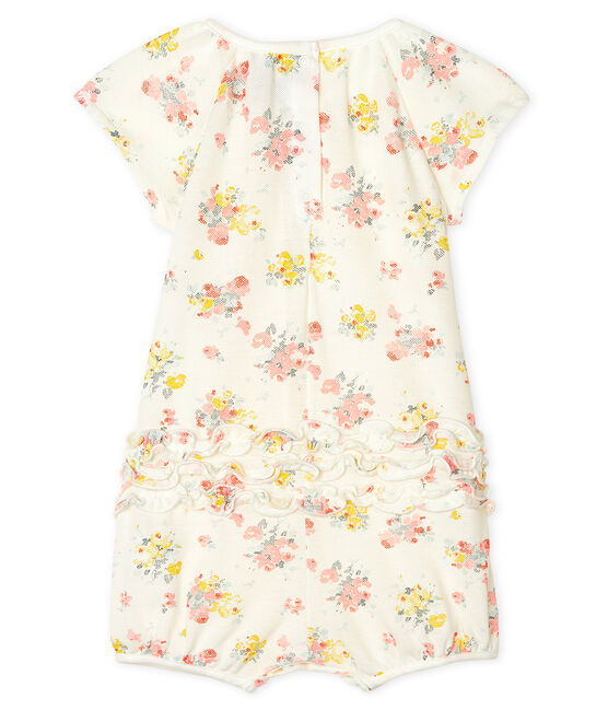 Gemusterter Baby-Spieler für Mädchen weiss MARSHMALLOW/weiss MULTICO