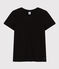 Langärmeliges Damen-T-Shirt "Le Droit" mit Rundhalsausschnitt aus feinem Jersey schwarz BLACK