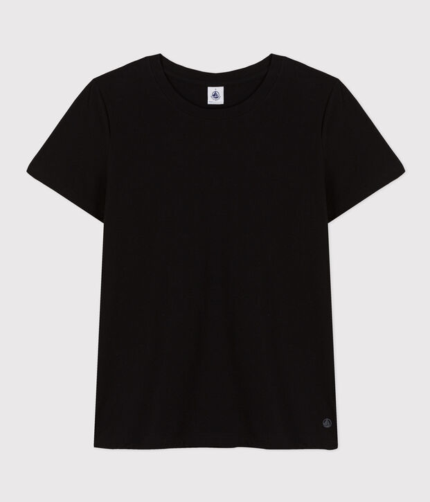 Lang&auml;rmeliges Damen-T-Shirt Le Droit mit Rundhalsausschnitt aus feinem Jersey schwarz