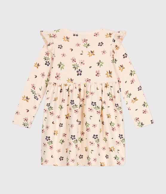 Langärmeliges Kinder-Kleid aus Doppeljersey für Mädchen weiss AVALANCHE/ MULTICO