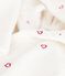 Kinder-Bademantel aus Frottee mit bestickten Herzen weiss MARSHMALLOW/rot TERKUIT