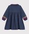 Lang&auml;rmeliges Kinder-Kleid aus einfarbigem Denim blau