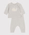 Baby-Set aus Woll- und Baumwoll-Strick beige MONTELIMAR CHINE
