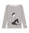 Gestreiftes T-Shirt für Damen beige COQUILLE/blau SMOKING