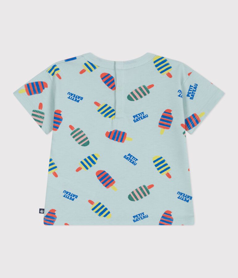 Kurz&auml;rmeliges Baby-T-Shirt aus Baumwolle mit M&ouml;wenmotiv blau/vielfarbig