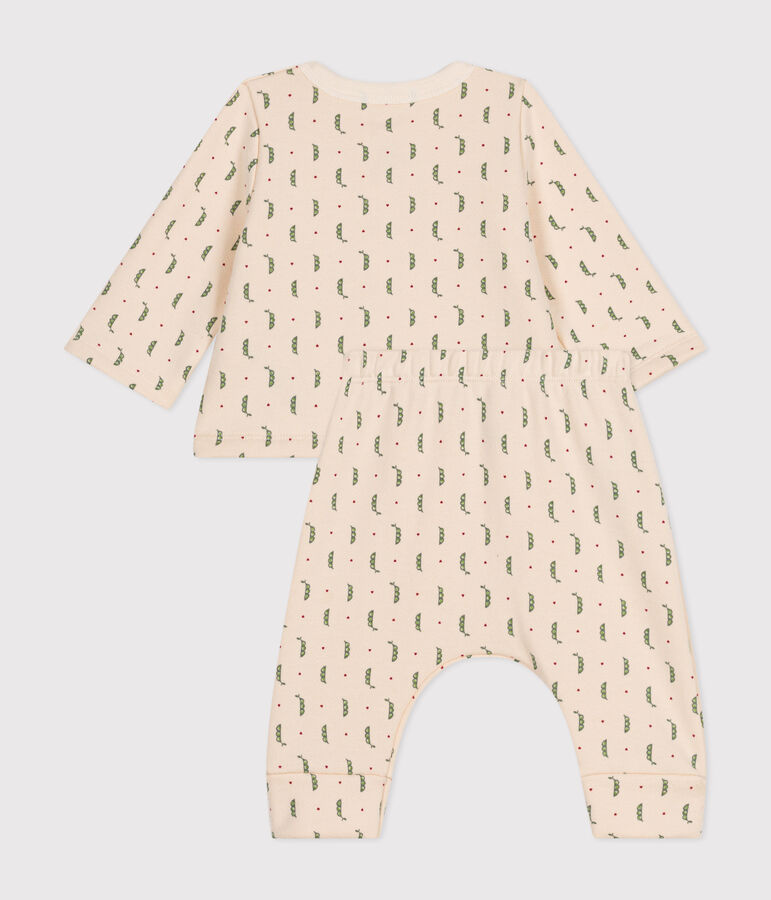 2-teiliges Babyset aus Molton naturfarben/vielfarbig