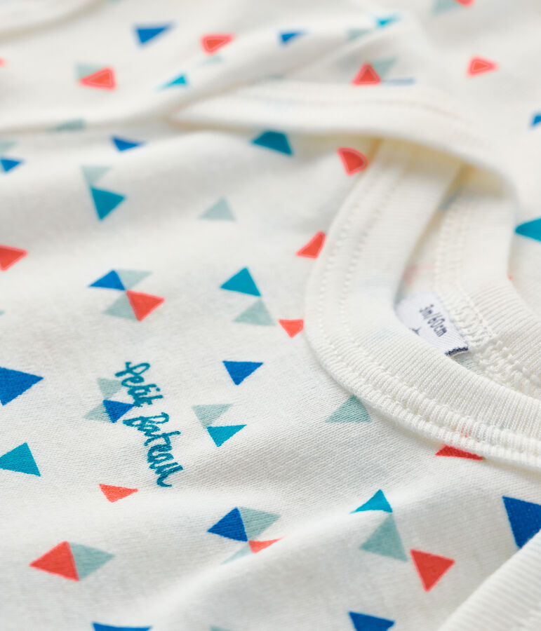 Kurz&auml;rmeliger Baby-Body f&uuml;r Jungen-M&auml;dchen weiss/vielfarbig