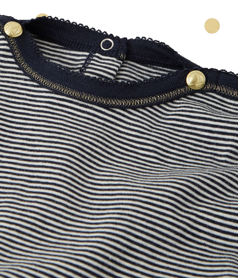 M&auml;dchen-Langarmkleid im 2-in-1-Effekt Petit bateau x Marie-Agn&egrave;s Gillot blau/weiss