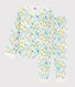 Kinderpyjama aus Molton mit Blumenmotiv im Aquarell-Stil für Mädchen