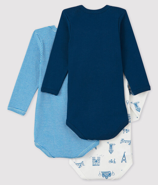 3er-Set lang&auml;rmlige Baby-Bodys f&uuml;r Jungen vielfarbig