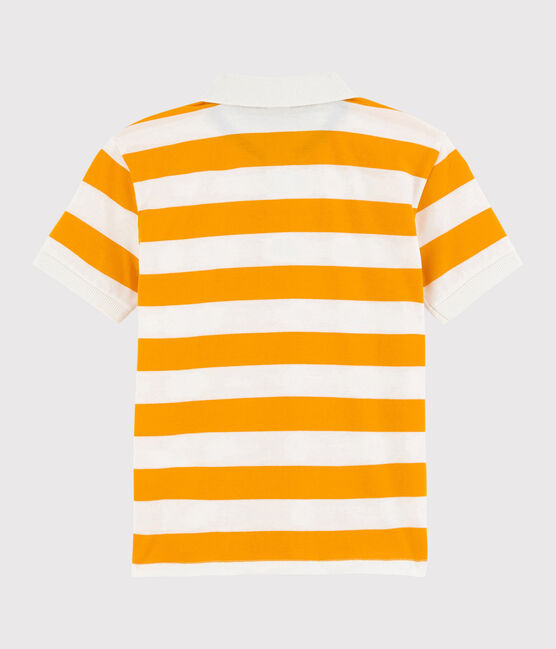 Kurzärmeliges Kinder-Poloshirt aus Jersey für Jungen gelb TEHONI/weiss MARSHMALLOW