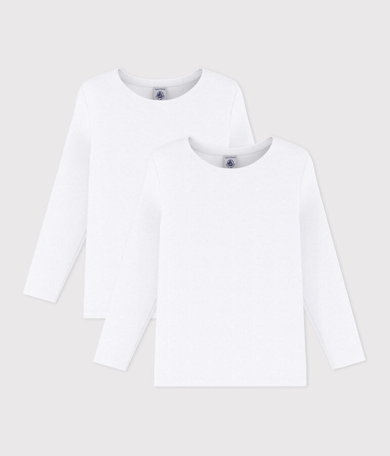 2er-Set lang&auml;rmelige wei&szlig;e T-Shirts f&uuml;r Jungen variante 1