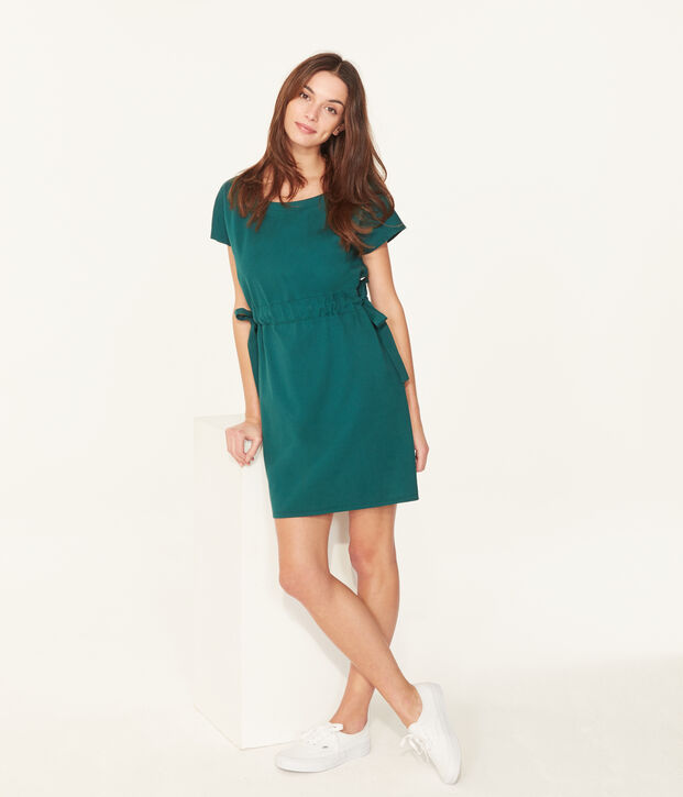 Kurz&auml;rmeliges kleid damen gr&uuml;n