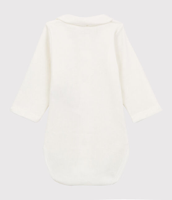 Baby-Body aus Bio-Baumwolle mit besticktem Kragen weiss MARSHMALLOW
