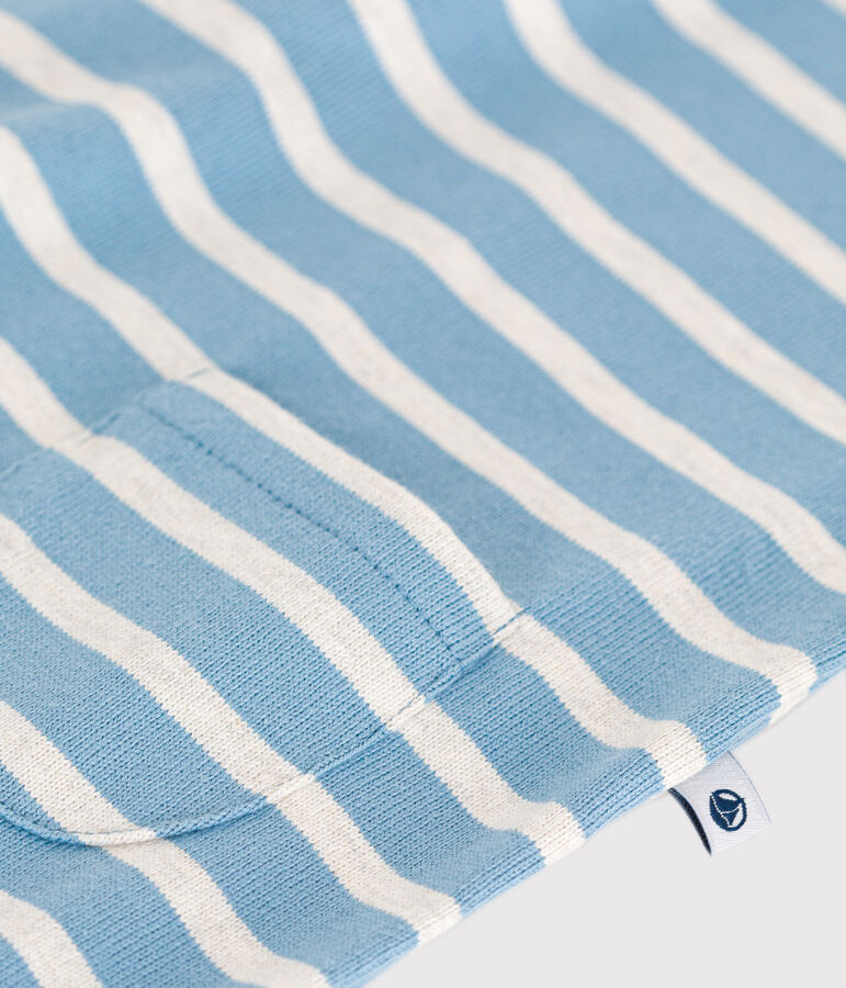 Baby-Kurzoverall aus dichtem Jersey im Streifenlook blau/beige