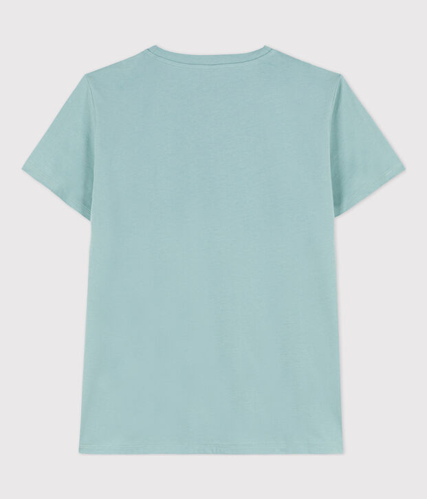 Damen-T-Shirt LE DROIT mit V Ausschnitt aus Baumwolle gr&uuml;n