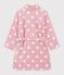 Kinder-Bademantel aus gemustertem Fleece rosa/weiss