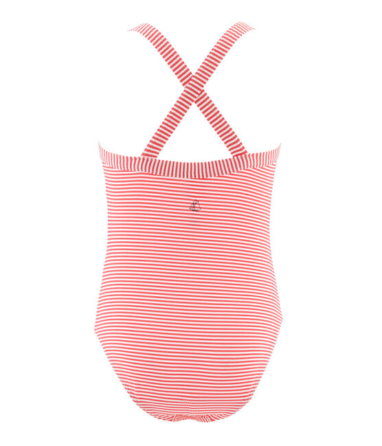 1-teiliger Kinder-Badeanzug Mädchen rosa GROSEILLER/weiss MARSHMALLOW