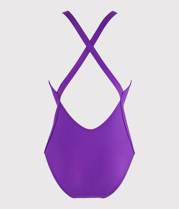 Damen-Badeanzug aus recyceltem Material violett