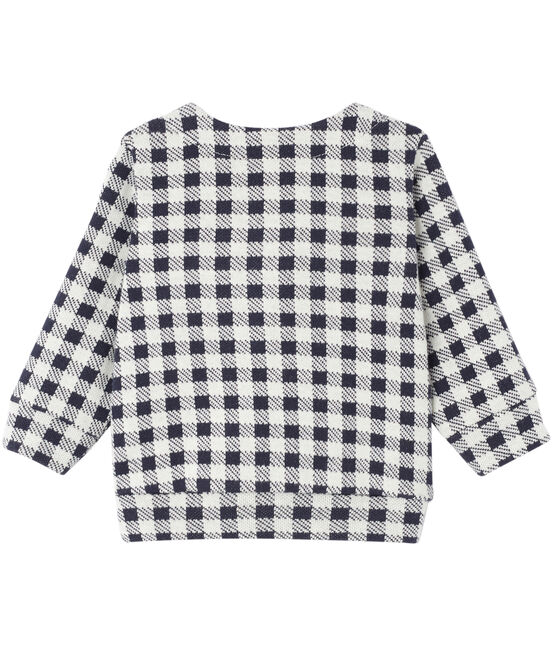 Karierter Baby-Mädchen-Cardigan blau SMOKING/beige COQUILLE