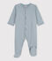 Baby-Strampler aus Baumwolle mit Ringelstreifen. blau ROVER/weiss MARSHMALLOW