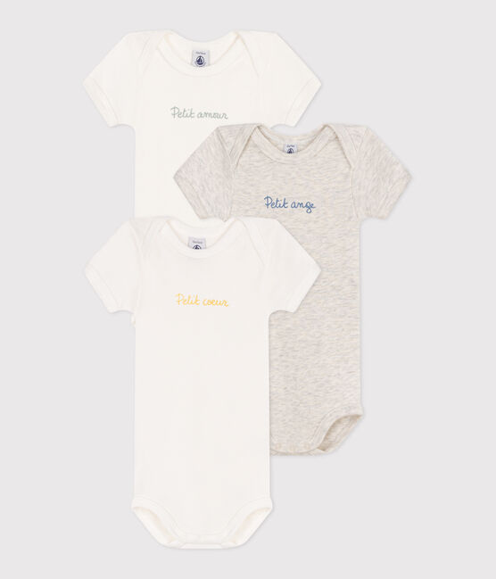 3er-Set kurzärmelige Baby-Bodys aus Baumwolle mit kleinen Herzen variante 1