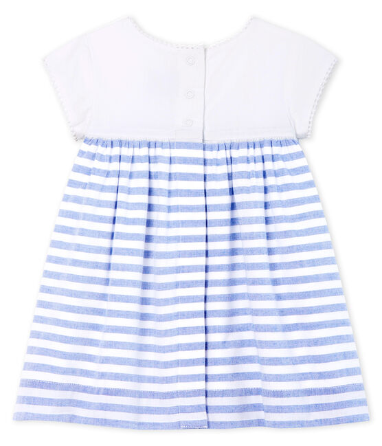Kurzärmeliger Baby-Body für Mädchen weiss MARSHMALLOW/blau RIYADH