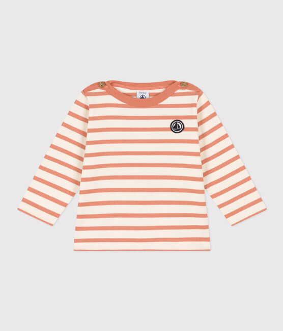 Baby-Streifenshirt aus dickem Jersey rosa AVALANCHE/weiss SIENNA