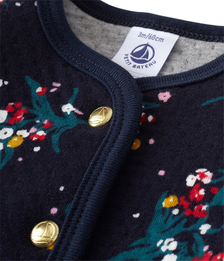 Baby-M&auml;dchen-Cardigan aus gedoppeltem Jersey mit Print blau/vielfarbig