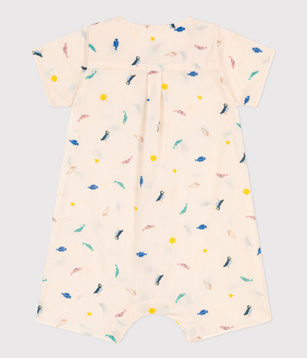 Baby-Overall aus bedrucktem Popeline naturfarben/vielfarbig