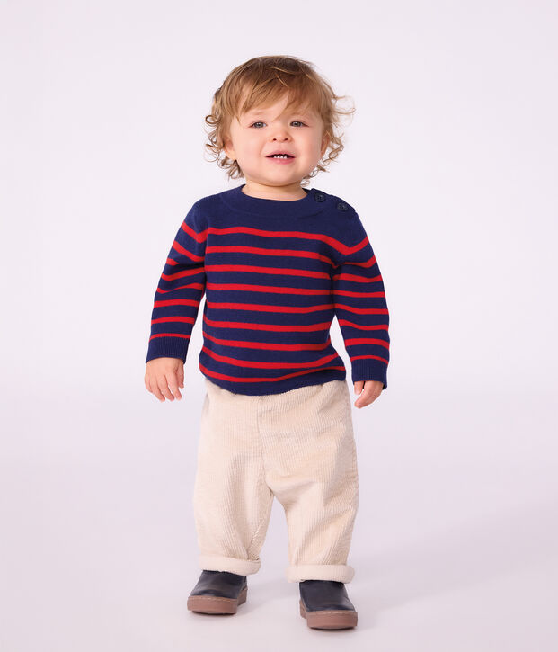 Baby-Hose aus einfarbigem Feincord naturfarben