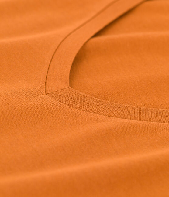 GERADES T-Shirt mit V--Ausschnitt aus Bio-Baumwolle Damen braun ECUREUIL