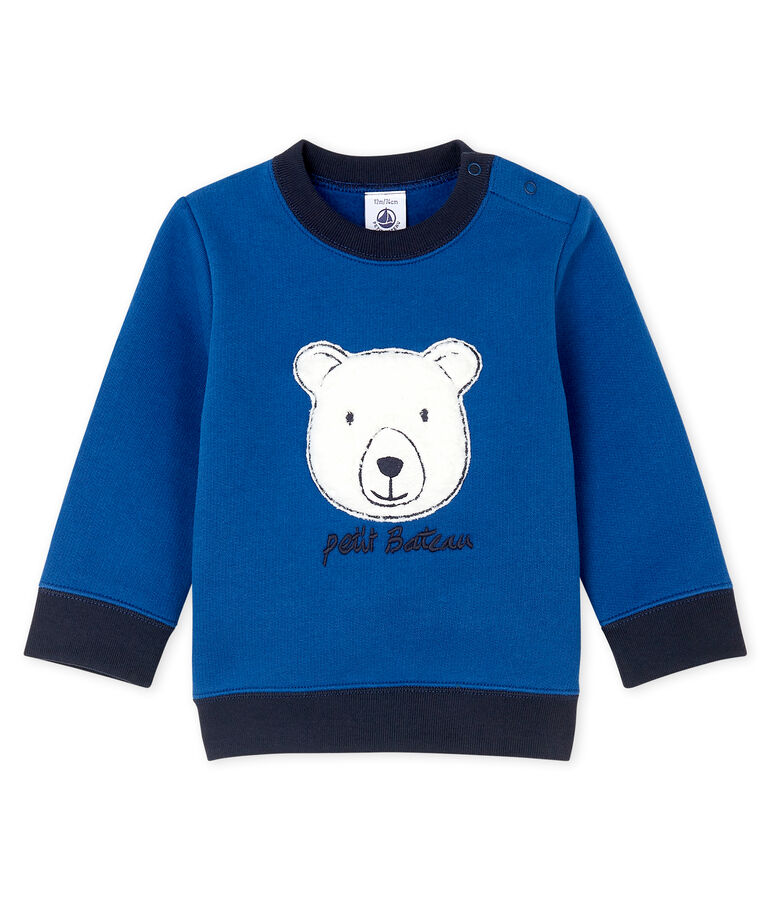 Baby-Sweatshirt aus Molton f&uuml;r Jungen blau