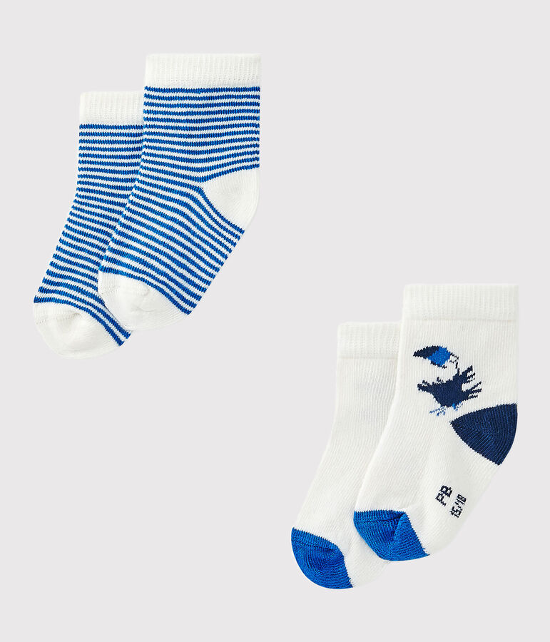 Baby-Jungen-Socken im 2er-Set weiss