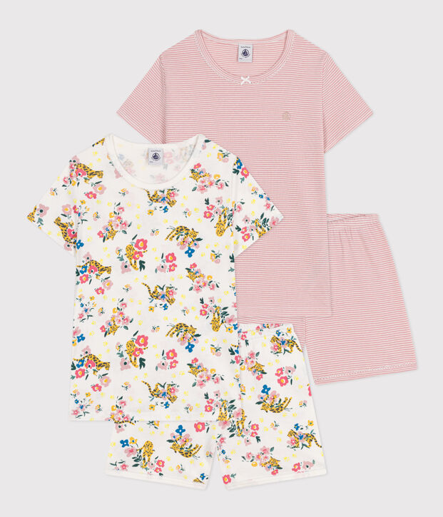 2er-Set kurzen Kinderpyjamas aus Baumwolle. vielfarbig
