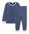 Molton-Pyjama für kleine Jungen blau MAJOR/weiss MARSHMALLOW