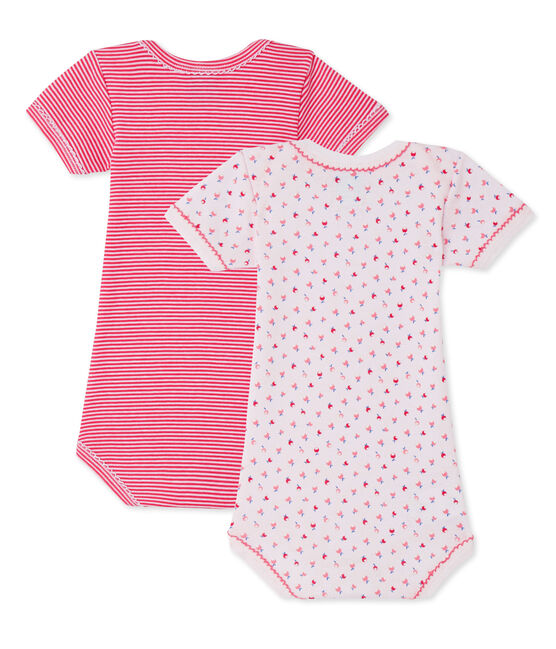 Baby-Mädchen-Bodys im 2er-Set weiss .