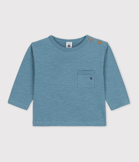 Langärmeliges Baby-T-Shirt aus Baumwolle blau ROVER